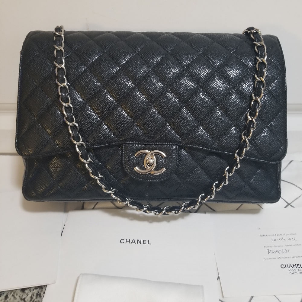 Chanel Clasic Caviar  double flap maxi purse - Picture 2 of 16